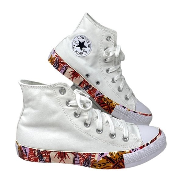 Converse CTAS Hi White Mantra Orange High Top Women Canvas Size Sneakers A01179F - Picture 1 of 9